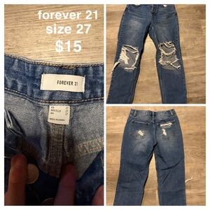 Forever 21 Ripped Denim Jeans